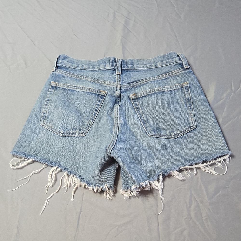 Agolde Sz 27 Classic Light Blue Women's Frayed Jean Shorts - Picture 4 of 7